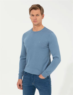 Mavi Slim Fit Bisiklet Yaka Basic Triko Kazak