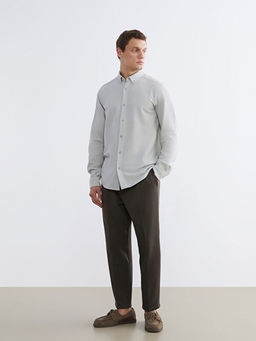 Slim Fit Uzun Kollu Erkek Dokulu G?mlek