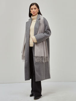 в составе шерсть Большой, мягкий, теплый двусторонний однотонный палантин - Tantino фото 4