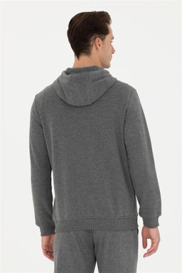 U. S. Polo Assn Мужская базовая толстовка с капюшоном антрацитового меланжевого цвета - U.s. polo assn фото 5