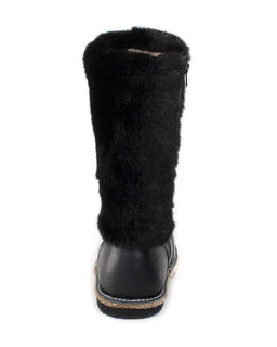 Унты женские на войлочной подошве.Черн., Черная "норка". Молния