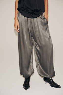 SATIN BALLOON TROUSERS