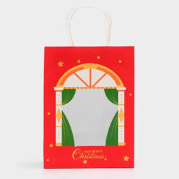 Цена за 2 шт. Пакет подарочный с окном «Театр» 19×26×13 см, красный