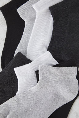 TRENDYOL MAN Gri-Cok Renkli Unisex 8li K?sa Boy-Gorunmez Yazl?k Pamuklu Hava Alan Corap TMNSS25CO00016 - Trendyolmilla фото 4