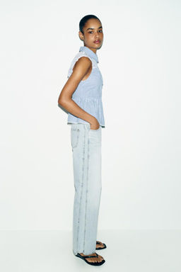 COMBINED GINGHAM BLOUSE - Zara фото 3