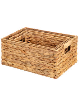 Набор 3 плетеных корзин 27*17*12,5 см, 31*21*14,5 см, 36*27*16,5 см, водный гиацинт