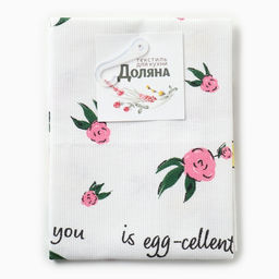Кухонное полотенце «Доляна» Life with you, 28×46 см, 100% хлопок, рогожка 160 г/м²