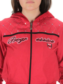 9601 RED/BLACK Костюм спортивный тройка женский (100% полиэстер )