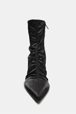 SATIN-EFFECT RUCHED HEELED ANKLE BOOTS - Zara фото 5
