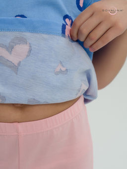 Костюм Актив розовые сердечки на голубом-розовый - Sovalina фото 22