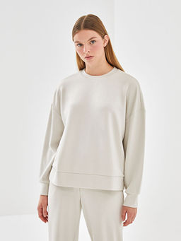 Bisiklet Yaka Oversize Kad?n Sweatshirt