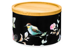 Банка д/хранения и запекания 250 мл 9,3*9,3*7 см Певчие птички на черном+бамб.крышка-подс.с сил.уп - Elan gallery фото 8