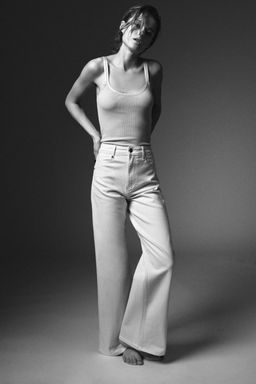 JEANS ZW COLLECTION WIDE LEG TIRO ALTO / Crudo - Zara фото 5