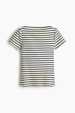 Top de algod?n con escote barco - H&m фото 3
