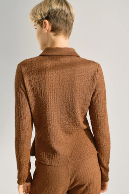 Camisa ajustada con efecto arrugado - H&m фото 4