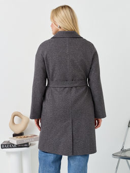 Пальто женское демисезонное 25885 (серый точка)