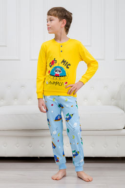 Пижама детская из интерлока Улыбка енот в нло