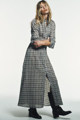 CHECK SHIRT DRESS - Zara фото 7