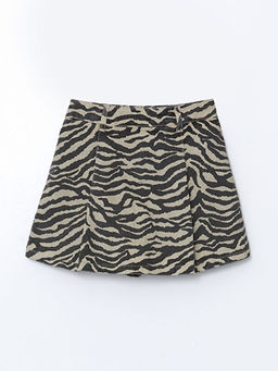 Beli Lastikli Zebra Desenli K?z ?ocuk ?ort Etek