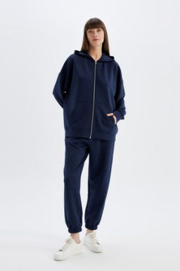 Standart Fit Jogger Esofman Alt? Beli Pacas? Lastikli Cepli Skuba Dalg?c Kumas