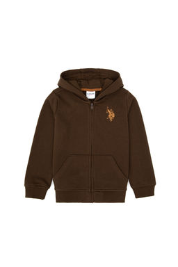 Erkek Гocuk Kahverengi FermuarlД KapГЕonlu Sweatshirt - U.s. polo assn фото 5
