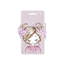 Набор заколок для волос клик-клак, глянцевые, арт. 71732 / 10 ЦВЕТОЧКИ (в наборе: 2шт., 5,8 см, че