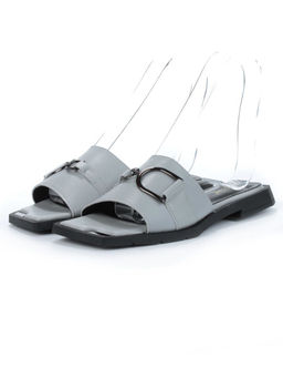 08-PEY184-3 BLACK/GRAY Босоножки женские (натуральная кожа)