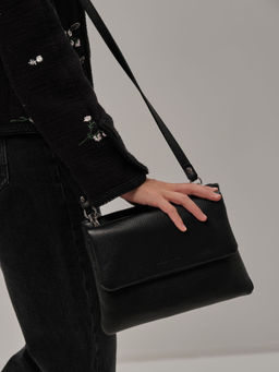 Сумка кожаная на плечо кросс-боди Deboro 31069 черный