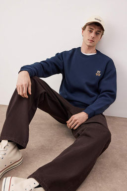 TRENDYOL MAN Siyah Oversize/Genis Kesim Pamuklu Basic Ici Polarl? Kal?n Sweatshirt TMNAW25SW00011 - Trendyolmilla фото 32