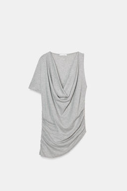 TOP ASIM?TRICO DRAPEADO / Gris vigor? - Zara фото 4