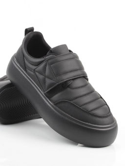 03-YH462-3 BLACK Полуботинки спортивные демисезонные женские (натуральная кожа)