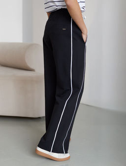 Прямые брюки с лампасами из эластичного футера двухнитки без начеса - Vilatte фото 3