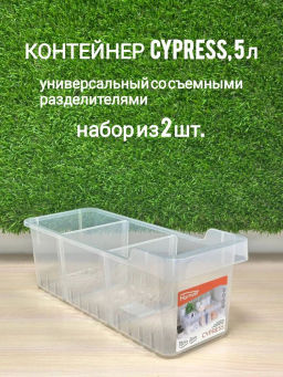 Набор: Контейнер для хранения с разделителями "Cypress" 5л, (бесцветный) 2шт