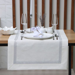 Дорожка Этель со стразами, 118 х 60 5 см, цвет молочный, п/э