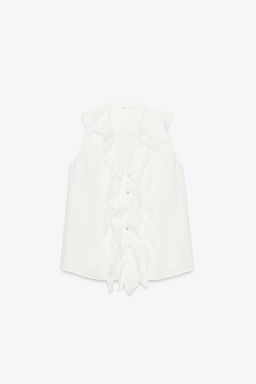 LINEN RUFFLE SHIRT ZW COLLECTION - Zara фото 5