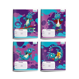 Комплект тетрадей Schoolformat 12 л. в линию, SMART DINO мел. карт. ВД-лак, 20 шт