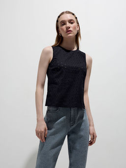 CONTE Блуза с вышивкой ришелье LBL 2337 black black