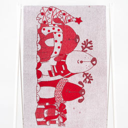 Полотенце махровое 6с102.411ж1 Новогодняя песнь (3-бело.кр) 67х150см