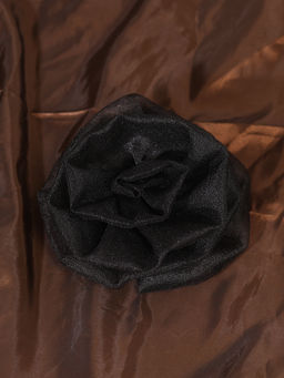 Брошь-цветок черного цвета большая