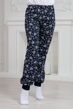 Брюки женские домашние из футера на манжете сердце из цветов - Амадэль фото 5