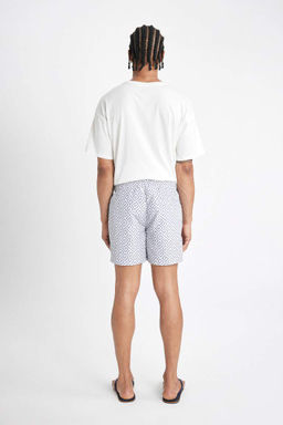 Короткие шорты для плавания на сетчатой подкладке с рисунком - Defacto фото 5