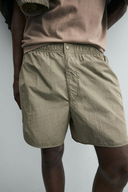 BERMUDA REGULAR FIT MEZCLA ALGOD?N / Blanco roto - Zara фото 6