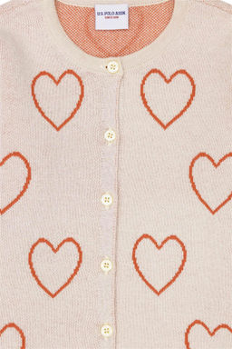 Кремовый трикотажный кардиган для девочки - U.s. polo assn фото 6