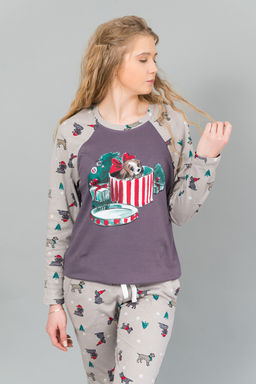 Женская пижама с брюками и кофтой 144