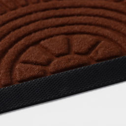 Коврик придверный полукруглый Доляна Welcome арки, 40×60 см, с окантовкой, цвет коричневый