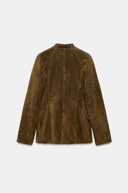 FITTED 100% SUEDE LEATHER JACKET - Zara фото 6