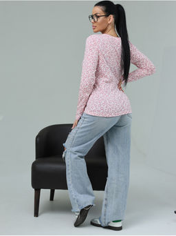 Лонгслив "Леопард" Розовый