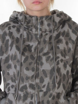 869-3 GRAY/LEOPARD Костюм спортивный зимний женский (95% хлопок, 5% полиэстер)