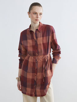 Beli Ku?akl? Ekose Kad?n G?mlek Tunik