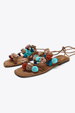 BEADED STRAPPY SANDALS - Zara фото 3